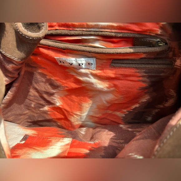 HYPE Suede LEATHER Slouch HOBO Buckle PURSE Bag - Picture 11 of 16